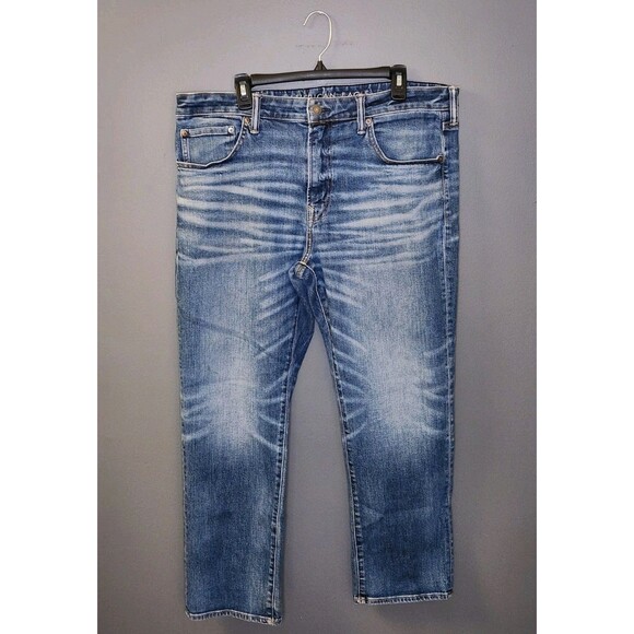 American Eagle Jeans Men's 38x30 Slim Straight Airflex + Blue Denim Lot Of 3 - Picture 2 of 16